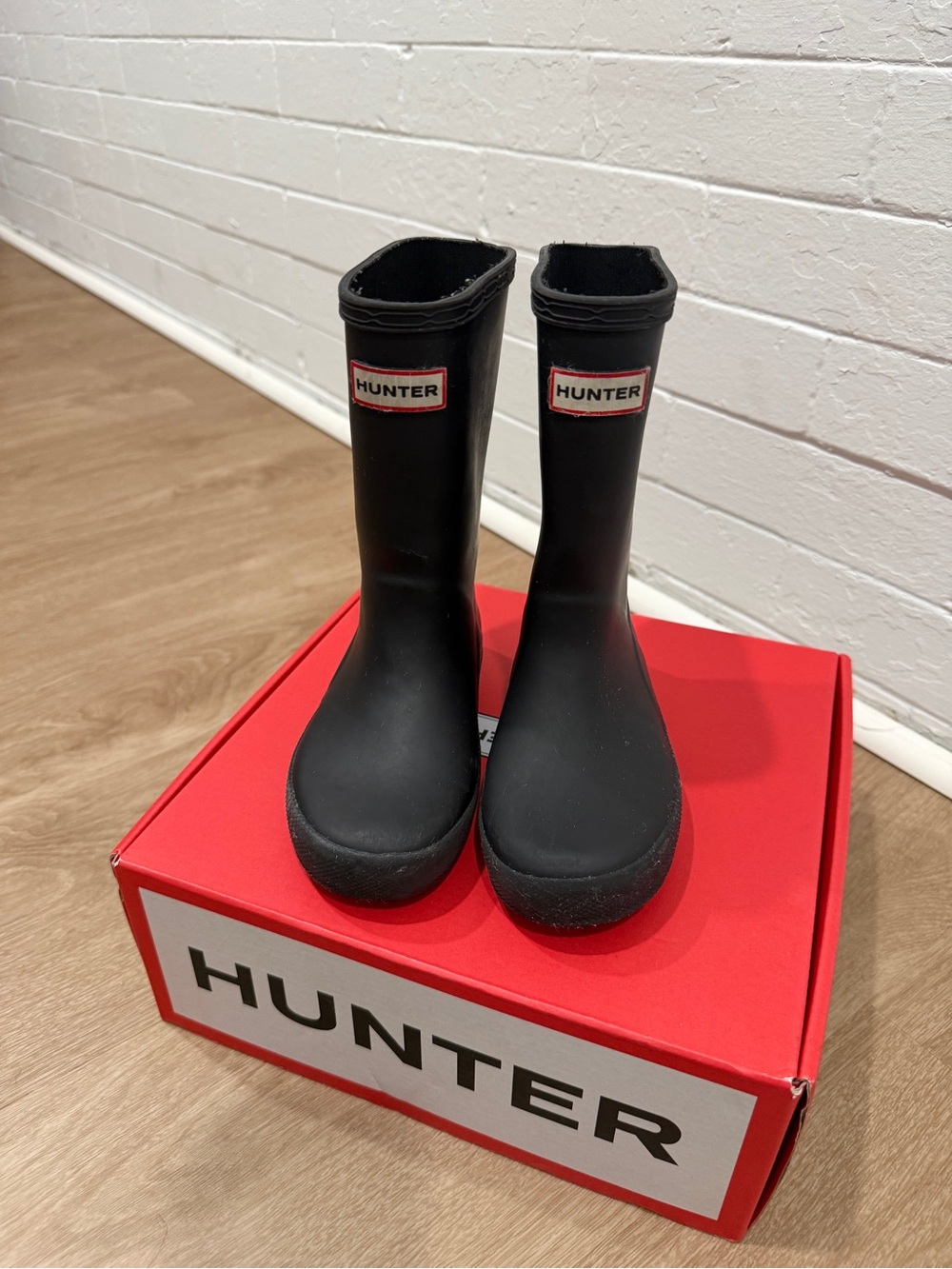 Hunter Kids Black Tall Waterproof Rain Boots